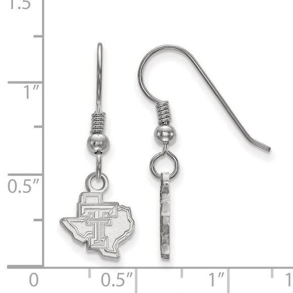 Sterling Silver Texas Tech University XS (Tiny) Dangle Earrings - Picture 2 of 3